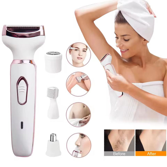 ماكينة حلاقة كهربائية صغيرة 4 في 1 للنساء